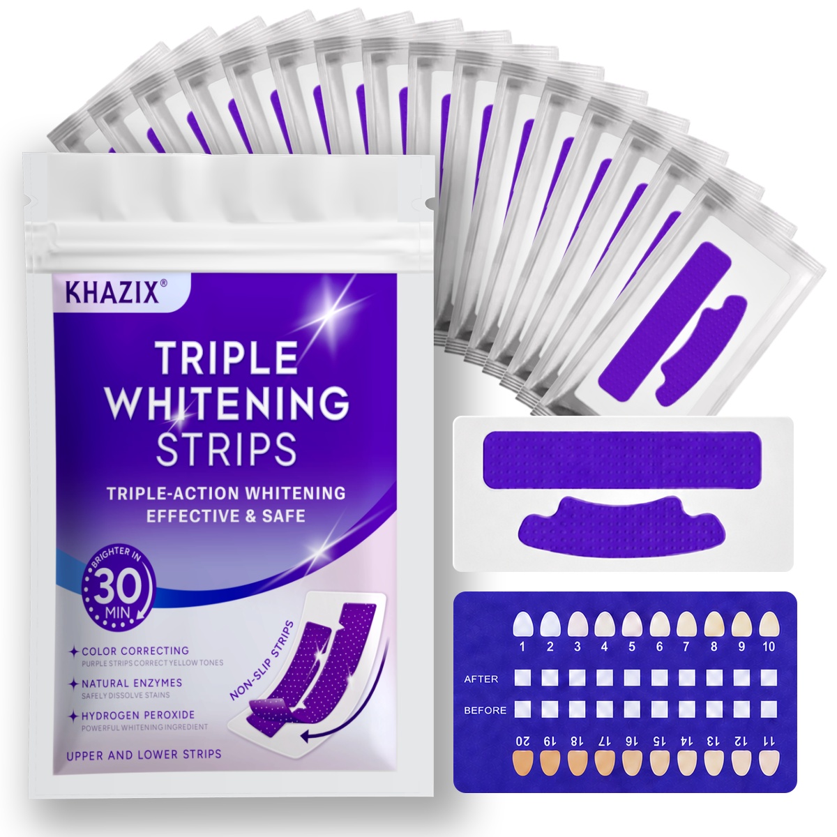 Teeth Whitening Kit - 7 szt. Paski do pielęgnacji zębów,